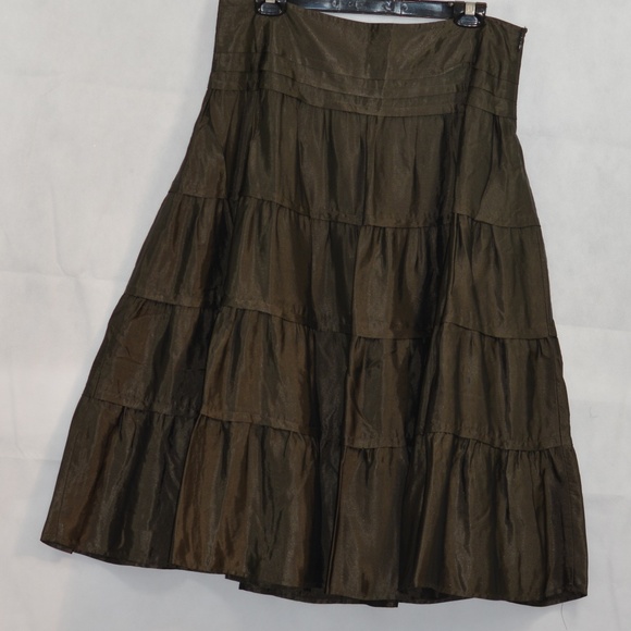 Brown Tiered Skirt SZ 10 Monaco - Picture 2 of 5